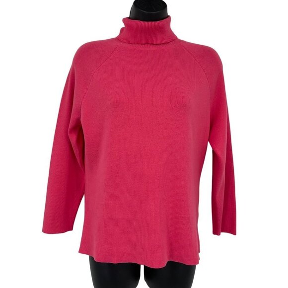 Vintage Talbots Turtleneck Sweater‎ Womens M Pink Classic Preppy Knit Academia - Picture 1 of 8
